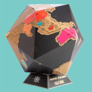 3D Cardboard World Globe Travel Scratch Map With Stand