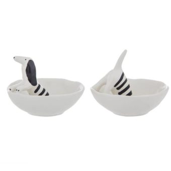Dachshund Sausage Dog Ceramic Trinket Trays Bowls | Set of 2