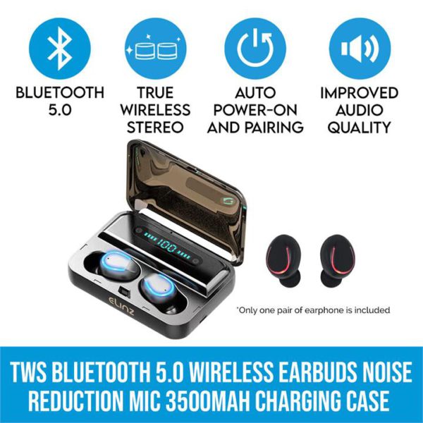 Elinz TWS Bluetooth 5.0 Earphones Wireless Headset Earbuds For Android iOs