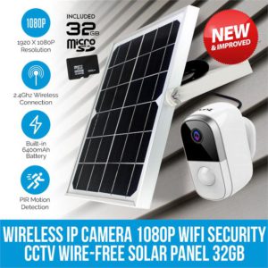 Elinz Wireless IP Camera 1080P WiFi Security CCTV Wire-Free Battery Waterproof Solar Panel 32GB