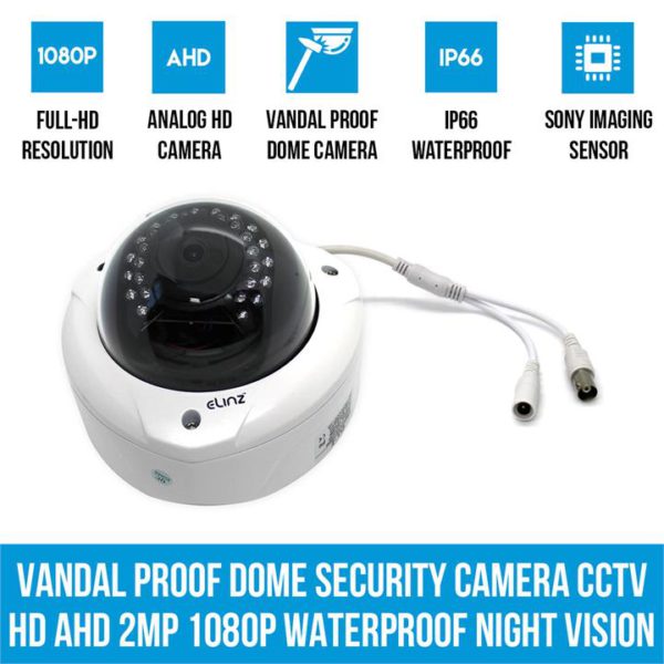 Vandal Proof Dome Security Camera CCTV HD AHD 2MP 1080P Waterproof Night Vision